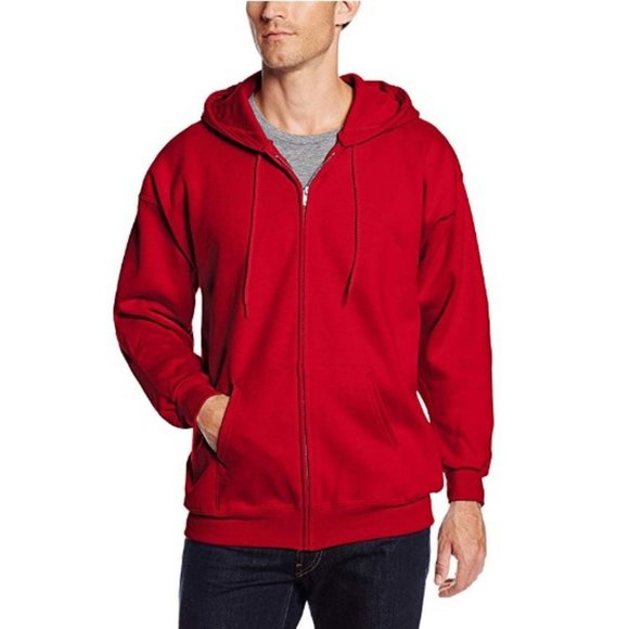 Men's Fleece Jacket Athletic Wear Full Zip Long Sleeve Hooded with Side Pockets - Picture 2 of 11